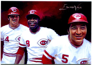 Johnny Bench Pete Rose Joe Morgan 2017 Edward Vela Painting Card 23/25