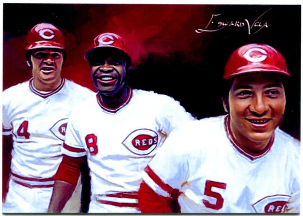 Johnny Bench Pete Rose Joe Morgan 2017 Edward Vela Painting Card 23/25
