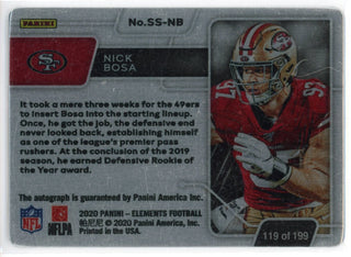 Nick Bosa Autographed 2020 Panini Elements Metal Card