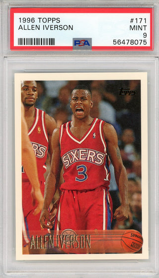 Allen Iverson 1996 Topps Rookie Card #171 (PSA)