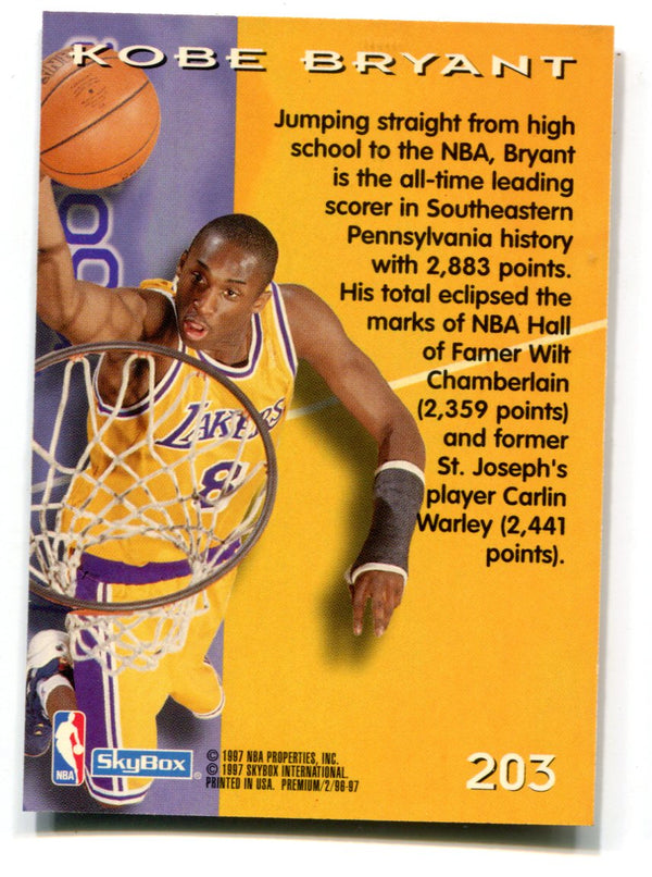 Kobe Bryant 1997 Skybox Rookie #203 RC