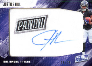 Justice Hill Autographed 2019 Panini Day Patch Card