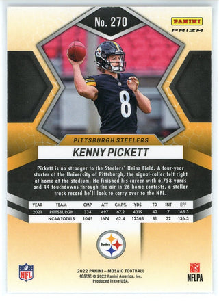 Kenny Pickett 2022 Panini Mosaic NFL Debut Green Rookie Prizm Card #270