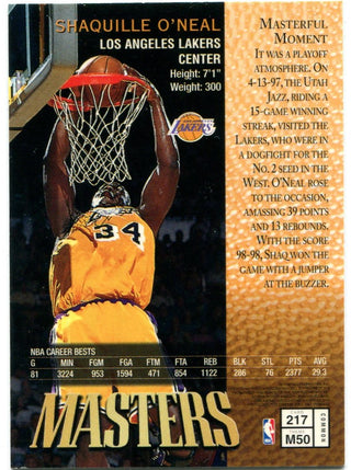 Shaquille O'Neal Topps Finest Masters With Protective Coating 1997