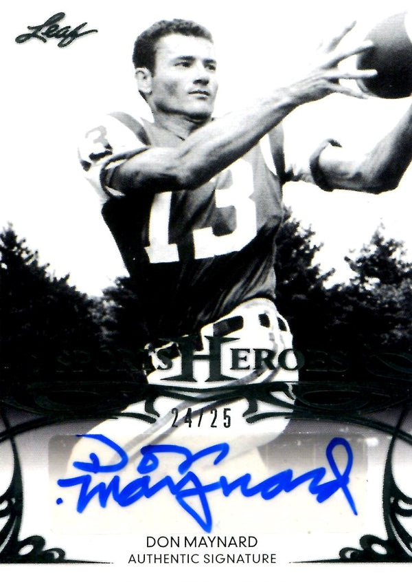 Don Maynard 2013 Leaf Sports Heroes Autographed Card #24/25