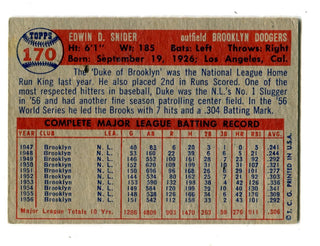Duke Snider 1957 Topps #170 Card