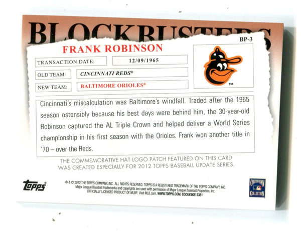 Frank Robinson 2012 Topps Blockbuster #BP3 Patch Card