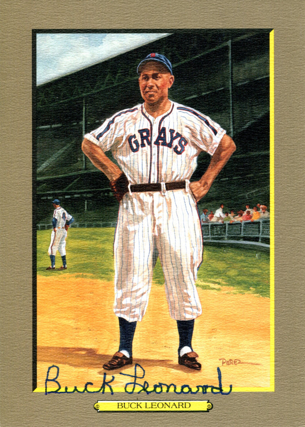 Buck Leonard Autographed Perez Steele Greatest Moments Card (JSA)