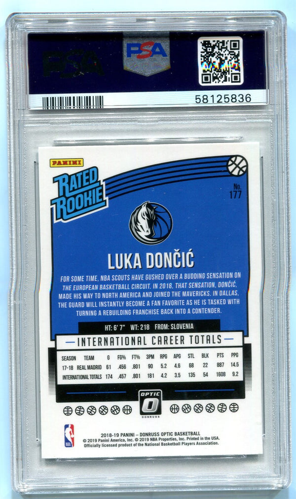 Luka Doncic 2018 Panini Donruss Optic #177 Gem Mt PSA 10