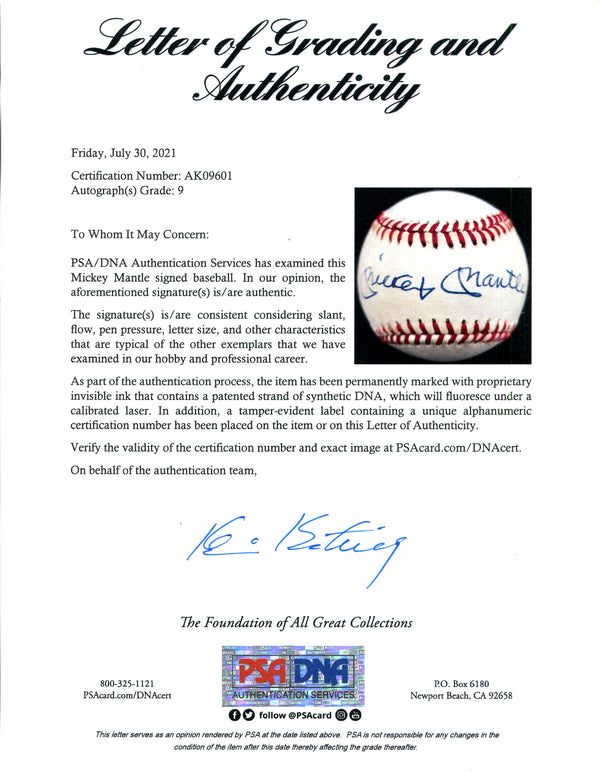 Autographed Baseball Grading