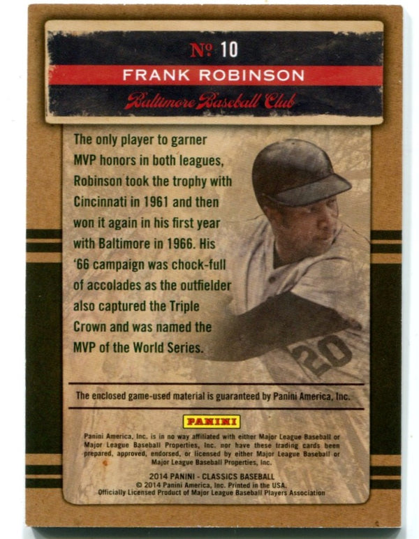 Frank Robinson 2014 Classics Legendary Lumberjacks Jersey/Patch Card 65/99