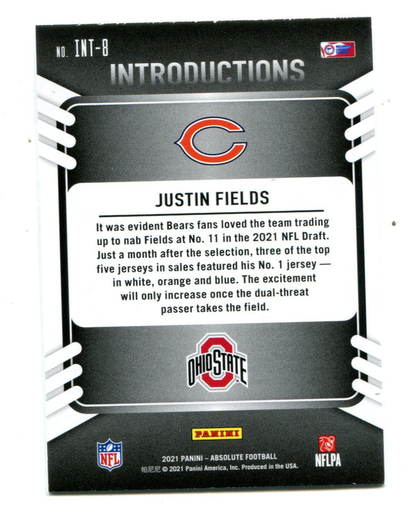 Justin Fields 2021 Panini Absolute Football Introductions #INT8 RC