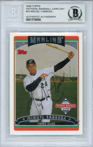 Miguel Cabrera Autographed 2006 Topps Card (Beckett)