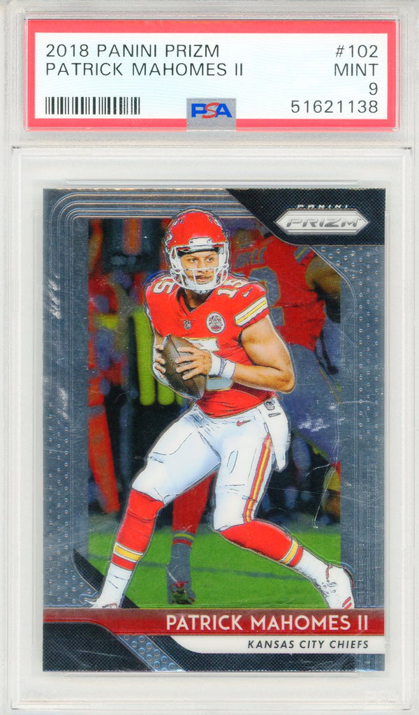 Patrick Mahomes 2018 Panini Prizm Card #102 (PSA Mint 9)