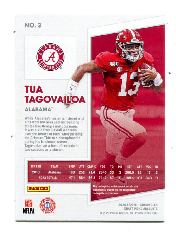 Tua Tagovailoa 2020 Panini Absolute Football Red Refractor #3 RC