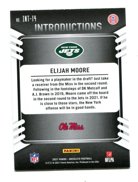 Elijah Moore New York Jets Autographed 2021 Panini Absolute By