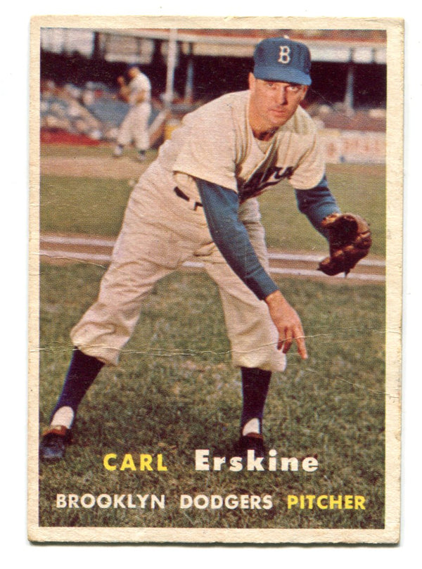 Carl Erskine 1957 Topps #252 Card