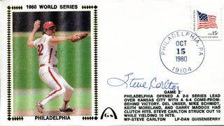 Steve Carlton Autographed October 15th, 1980 First Day Cover (PSA)