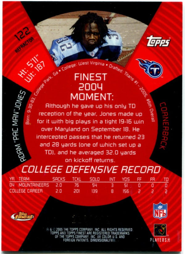 Adam "Pac Man" Jones Topps Finest Rookie Card 2005 218/399