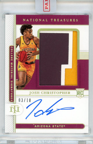 Josh Christopher Autographed 2021 Panini National Treasures Collegiate Rookie Patch Card #42