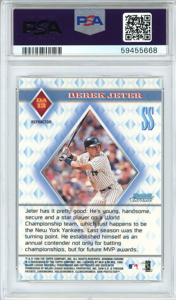 Derek Jeter 1999 Bowman Chrome Diamond Aces Refractor Card #DA13