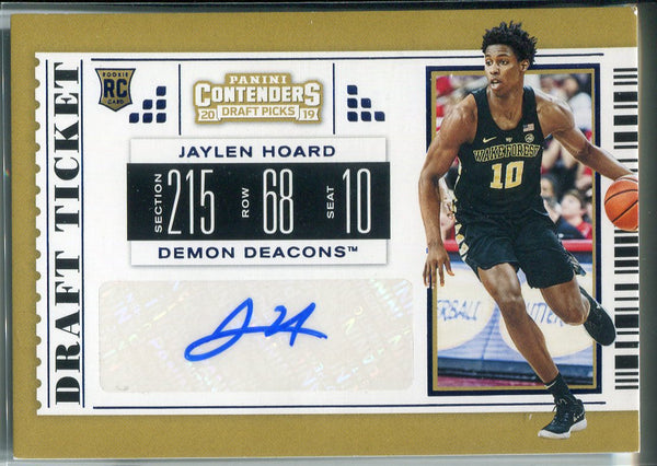 Jaylen Hoard Autographed 2019 Contenders Draft Picks Rookie Card
