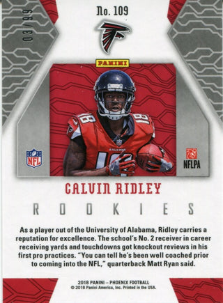 Calvin Ridley 2018 Panini Phoenix Orange Rookie Card