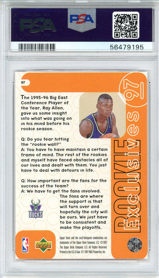 Ray Allen 1996 Upper Deck Rookie Exclusives Card #R7 (PSA)
