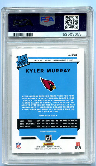 Kyler Murray 2019 Panini Donruss Kyler Murray #30 PSA GEM MT 10