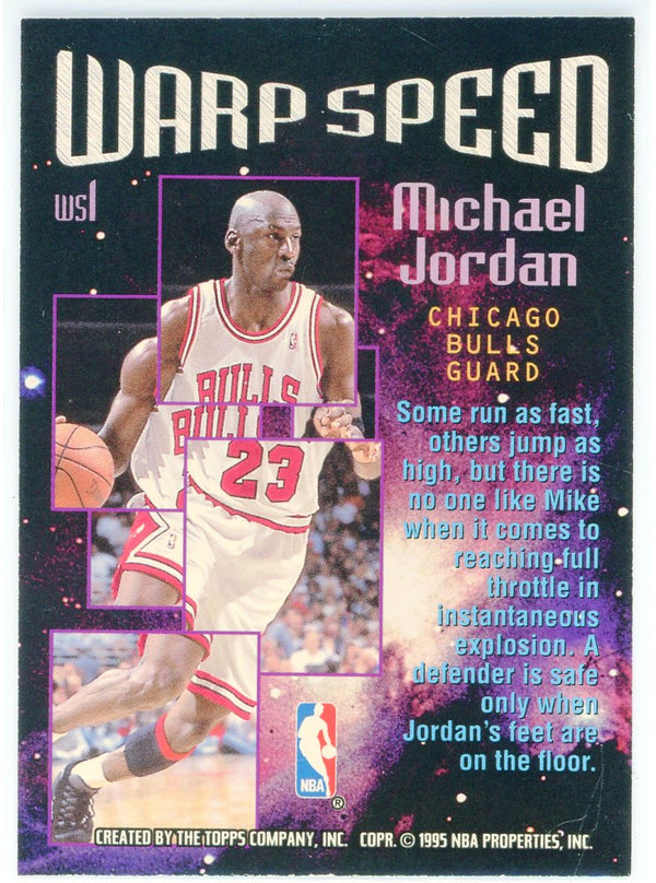 Michael Jordan 1995 Topps Stadium Club Warp Speed Card #WS1