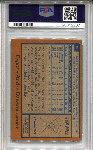 Andre Dawson 1978 Topps #72 PSA EX-MT 6 Card