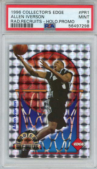 Allen Iverson 1996 Collector's Edge Holo Promo Rookie Card #PR1 (PSA)