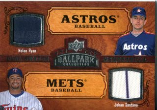 Nolan Ryan and Johan Santana 2008 Upper Deck Game Used Jersey Card