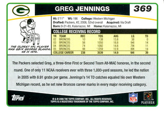 Greg Jennings 2006 Topps Rookie Card #369