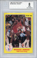 Michael Jordan 1986 Star Court Kings Sticker Card #18 (BVG NM-MT 8)