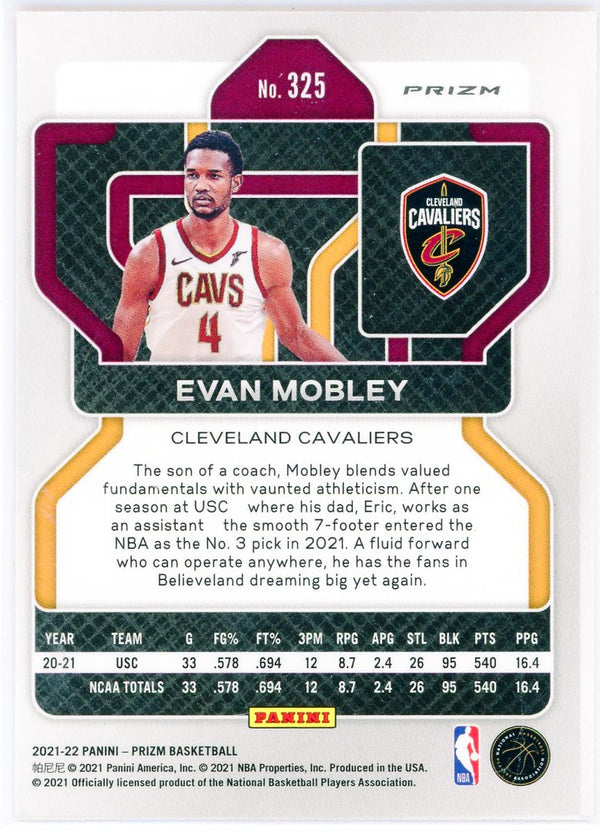Evan Mobley 2021-22 Panini Prizm Orange Cracked Ice Rookie Card #325