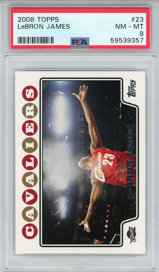 LeBron James 2008 Topps Card #23 (PSA NM-MT 8)