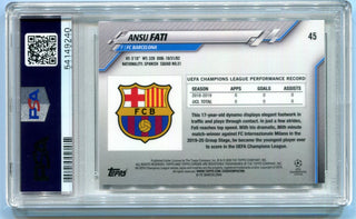 Ansu Fati 2019 Topps Chrome Uefa Champions League #45 PSA GEM MT 10