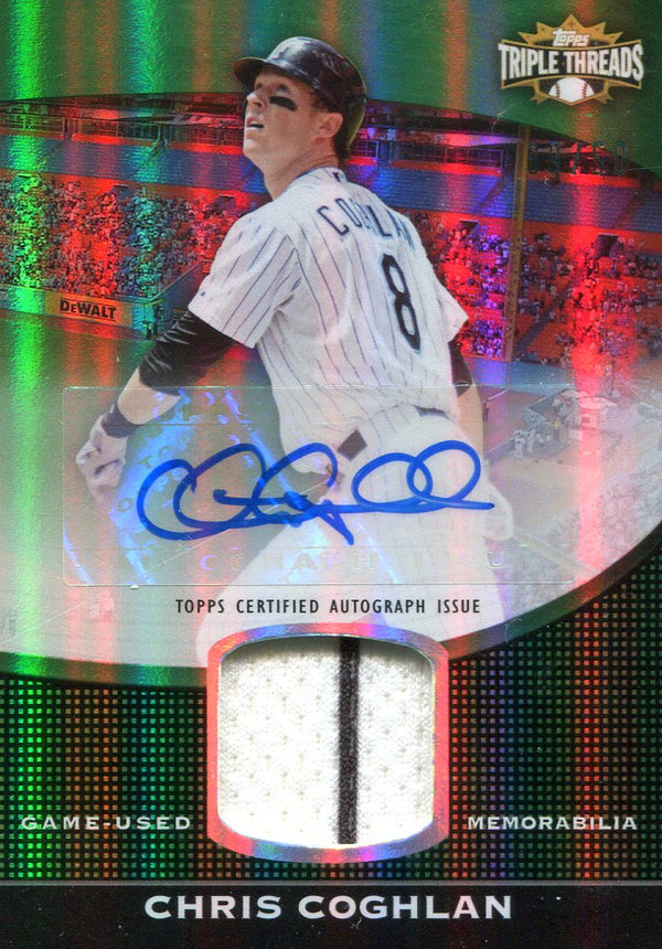 Chris Coghlan Autographed/ Game Worn Jersey Topps Card #9/50