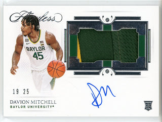 Davion Mitchell Autographed 2021 Panini Flawless Collegiate Rookie Patch Card #93