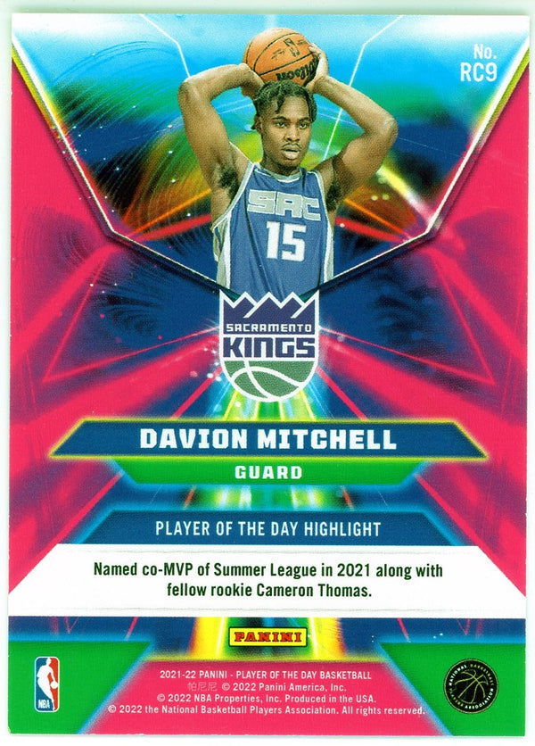 Davion Mitchell 2021-22 Panini Player of the Day Rookie Card #RC9 /99