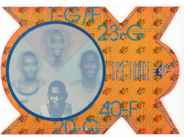 Michael Jordan, Penny Hardaway, Shawn Kemp & Damon Stoudamire 1997 Upper Deck SPx Force Card #F5