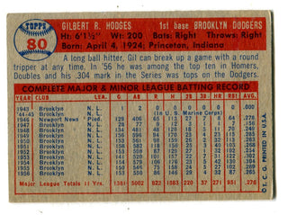 Gil Hodges 1957 Topps #80 Card