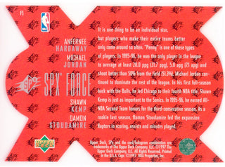 Michael Jordan, Penny Hardaway, Shawn Kemp & Damon Stoudamire 1997 Upper Deck SPx Force Card #F5