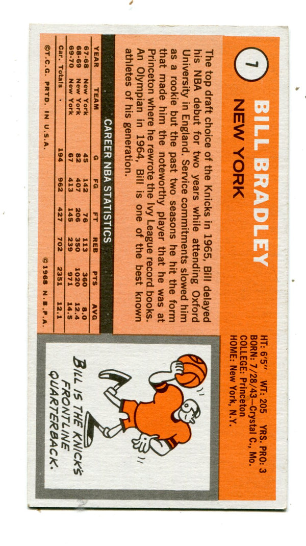 Bill Bradley 1968 Topps Card