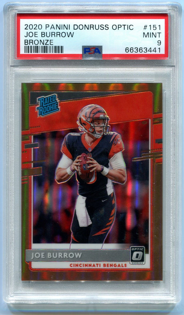 Joe Burrow 2020 Panini Donruss Optic Bronze #151 PSA Mint 9