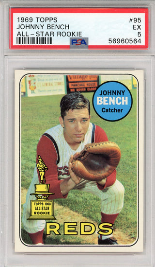 Johnny Bench 1969 Topps All-Star Rookie Card #95 (PSA)
