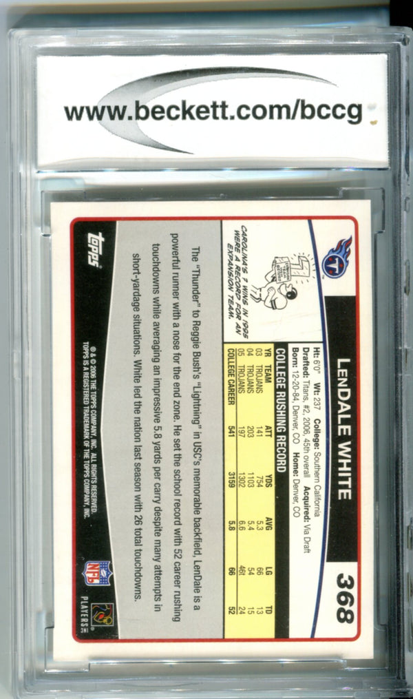 LenDale White 2006 Topps Rookie Card Beckett (10 Mint)