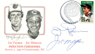 Jim Palmer & Joe Morgan Autographed August 5, 1990 First Day Cover (PSA)