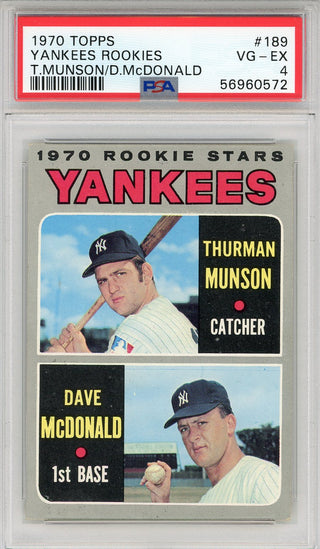 Thurman Munson 1970 Topps Rookie Card #189 (PSA)